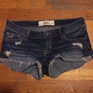 Dark Wash Distressed Hollister Shorts - Size 3